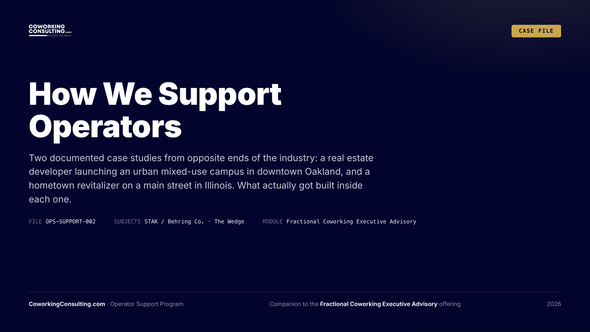 Operator Support Case Studies cover