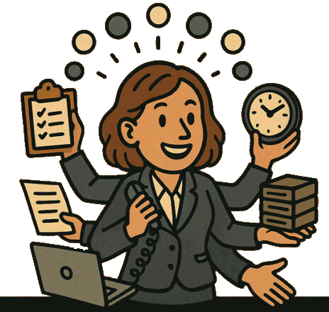 Community manager working at a desk